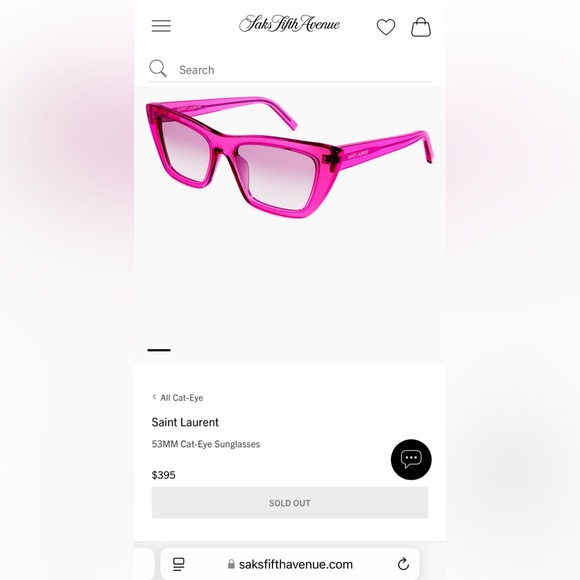 SAINT LAURENT PARIS 53MM Cat-Eye Sunglasses Pink - Picture 3 of 10